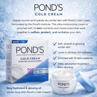 PONDS COLD CREAM MOISTURIZER, NOURISH AND PROTECT